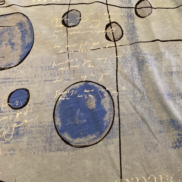 Jess & Jane Artsy Lagenlook Pale Blue Cotton 3/4 Sleeve Tunic Top Size M - Picture 3 of 12